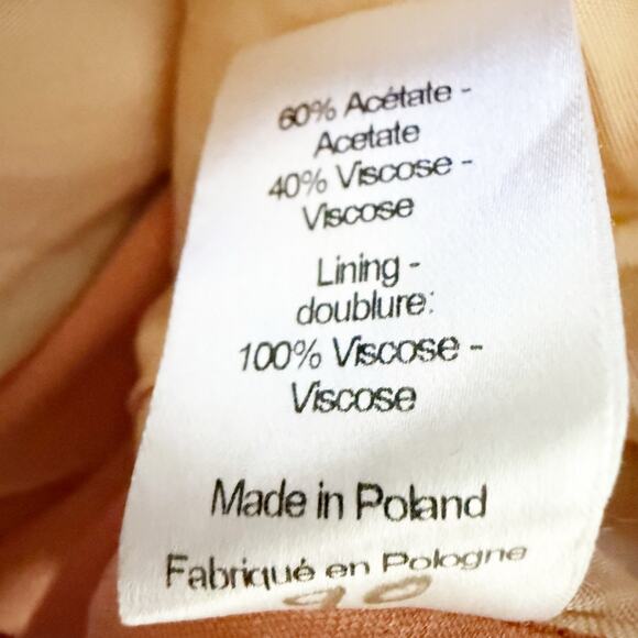 JOSEPH | Luxury Satin Bomber Jacket Coral Peach Butterfly Appliqué | 38, Medium - Picture 12 of 13